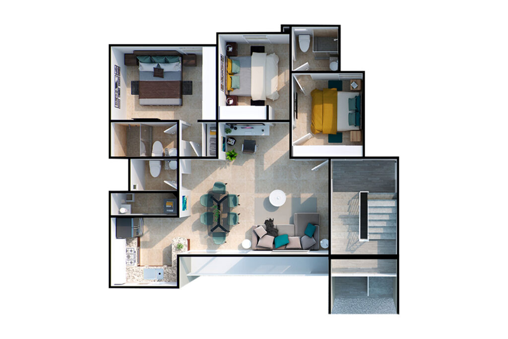 Plano de departamento modelo cedro
